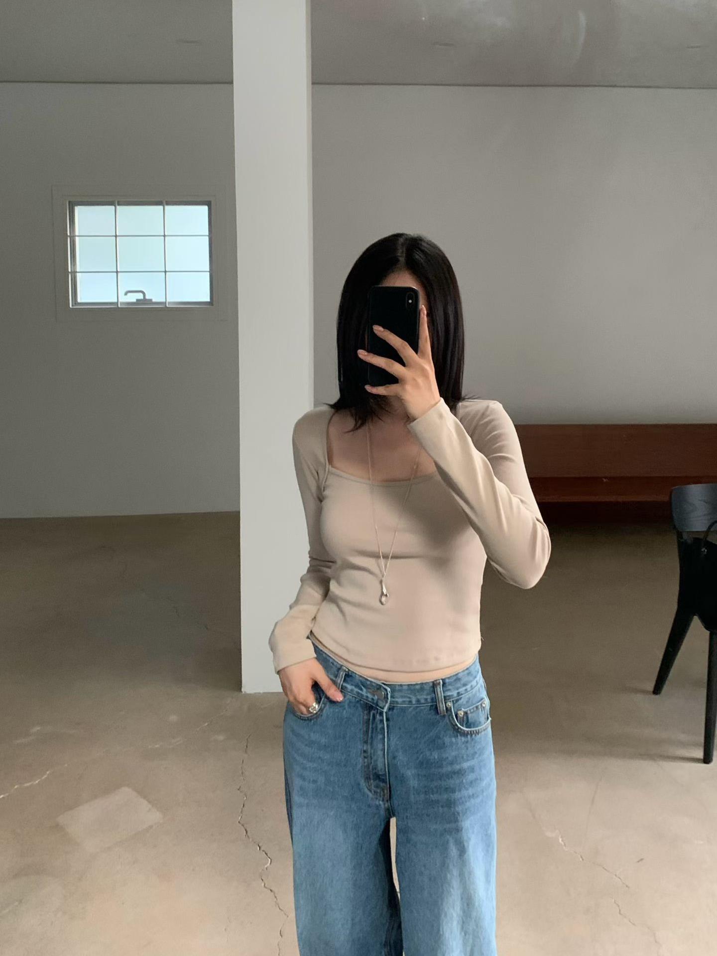 小性感寬領棉質上衣